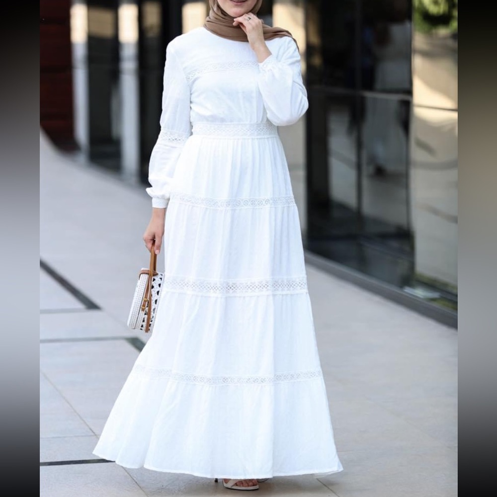 Long Sleeve Maxi White Dress